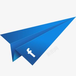 蓝色脸谱网折纸纸飞机社会化媒体素材