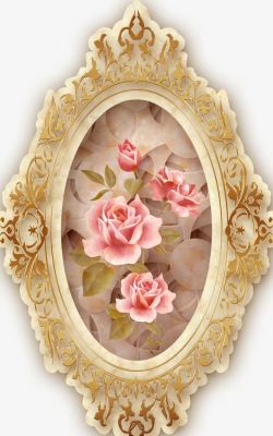 大理玫瑰欧式边框花朵高清图片