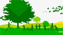 绿色清新社区活动户外健康环保素材