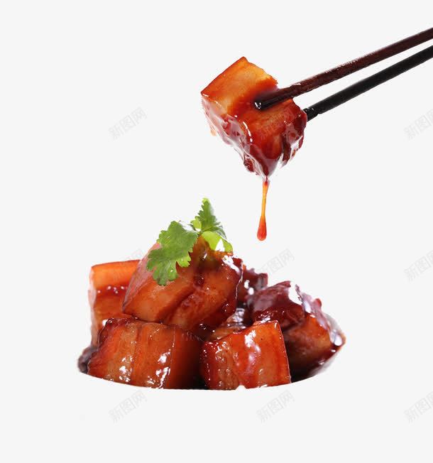 筷子夹肥肉png免抠素材_新图网 https://ixintu.com 产品实物 夹肥肉 筷子夹肥肉 香菜