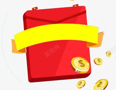红包装饰图案png免抠素材_新图网 https://ixintu.com 红包 红色 装饰 金币