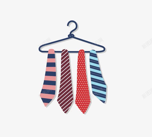 领带png免抠素材_新图网 https://ixintu.com 父亲节素材 背景装饰 衣架 领带