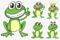 卡通蛙卡通龇牙笑戴王冠青蛙高清图片