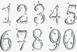 水滴组成的数字数字水滴高清图片