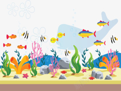 海底世界小鱼美丽海底彩色小鱼矢量图高清图片