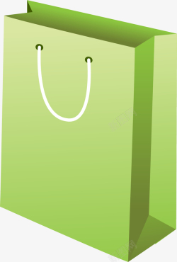 青绿色纸质环保购物袋矢量图素材