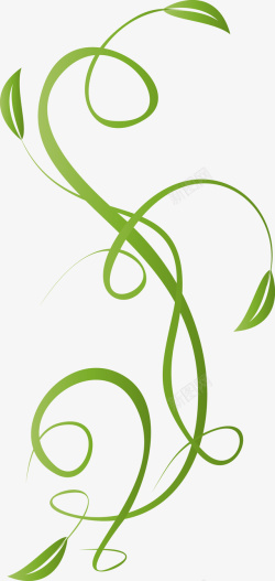 藤蔓手绘图绿色藤蔓矢量图高清图片