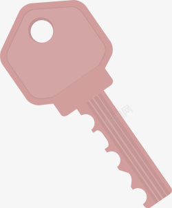 粉色扁平风格钥匙矢量图素材