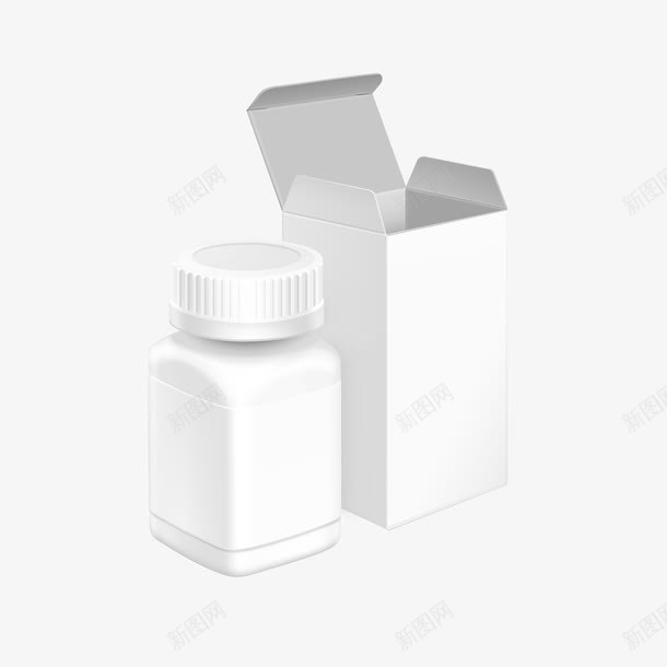 药品包装矢量图ai免抠素材_新图网 https://ixintu.com 包装盒设计 白色包装盒 空白产品包装 空白包装 药品包装设计 设计模板 矢量图