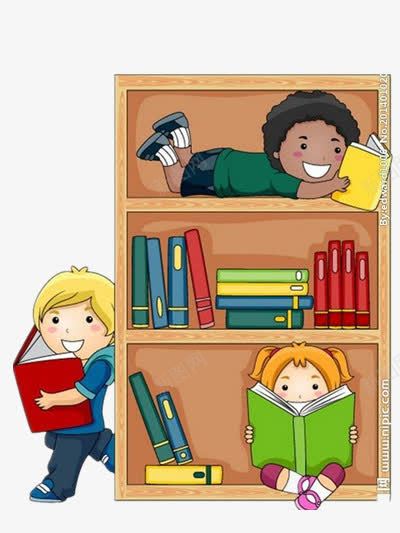 学生看书png免抠素材_新图网 https://ixintu.com 学生看书书架书本卡通