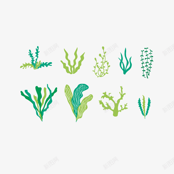 简约绿色海洋珊瑚藻矢量图ai免抠素材_新图网 https://ixintu.com 海洋生物 海草 海葵图片 海藻 珊瑚 珊瑚藻 矢量图 简洁 简约 绿色