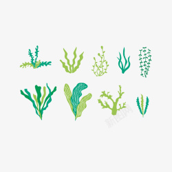 简约绿色海洋珊瑚藻矢量图素材