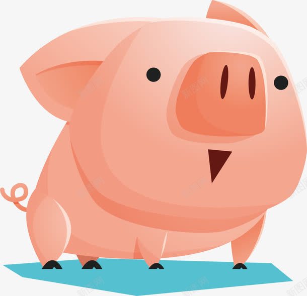卡通动物小猪png免抠素材_新图网 https://ixintu.com 卡通动物 卡通小猪 猪腿肉 粉红色 粗壮大腿 黑猪蹄