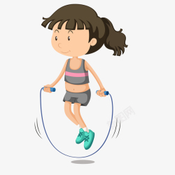 校园运动会展板卡通跳绳的小女孩高清图片