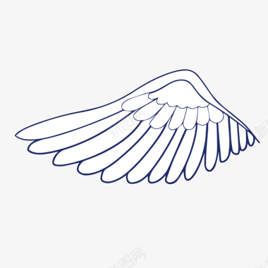 手绘展开的翅膀图标图标
