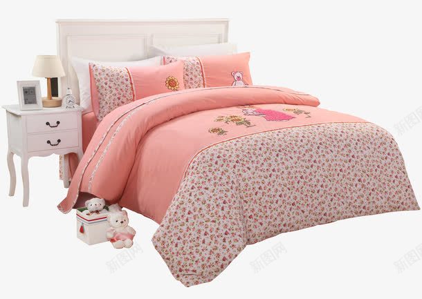 粉色儿童床png免抠素材_新图网 https://ixintu.com 儿童床 家居产品 小床 床上用品