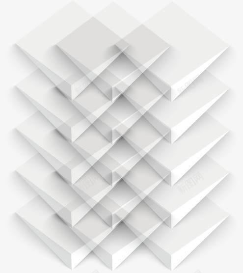 纯白立体几何背景png免抠素材_新图网 https://ixintu.com 几何 几何素材 几何背景 白色 立体 纯色背景