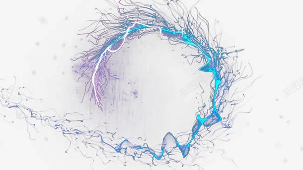 炫光蓝色png免抠素材_新图网 https://ixintu.com 圆 炫光蓝色 线条 闪电