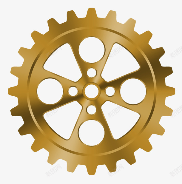 金色内部几何形态齿轮部件png免抠素材_新图网 https://ixintu.com 几何 工具 机械部件 金色 齿轮