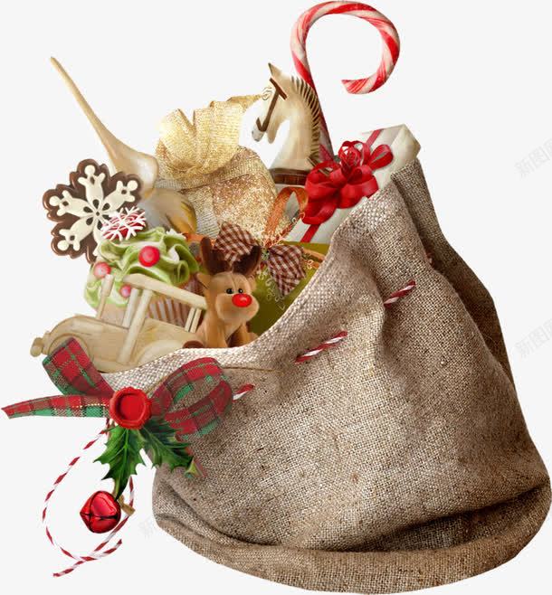 圣诞礼袋png免抠素材_新图网 https://ixintu.com 圣诞节 圣诞饰品 装饰 装饰素材