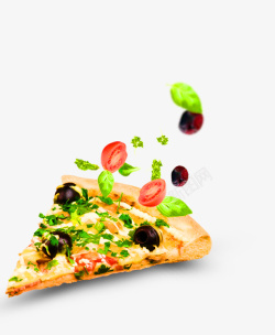 一片披萨美味水果蔬菜披萨装饰图案高清图片