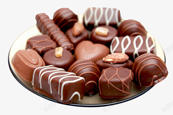 盘子上的各色巧克力png免抠素材_新图网 https://ixintu.com 可口巧克力 可口朱古力 夹心巧克力 巧克力 美味巧克力 美味朱古力
