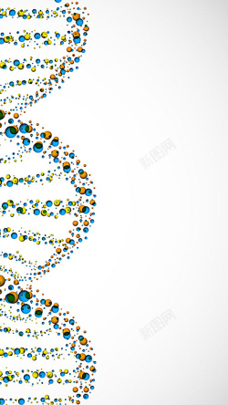 多彩DNA多彩颗粒状DNA结构图H5背景元素高清图片