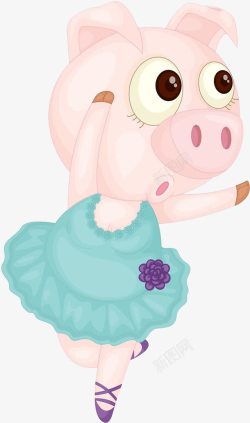 小猪跳芭蕾素材