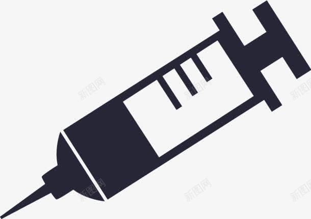 注射针筒有药物深蓝色图标png_新图网 https://ixintu.com 注射 深蓝色 药物