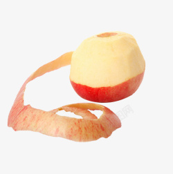 苹果皮削了一半皮的苹果高清图片