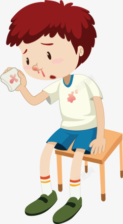 鼻血卡通受伤流鼻血的男孩高清图片