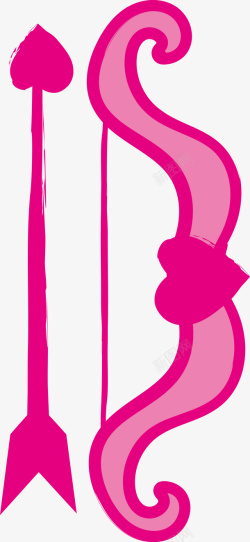 粉色的弓箭卡通粉色爱心弓箭高清图片
