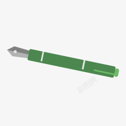 手绘绿色钢笔图形绿色箭头钢笔工具手绘图标高清图片