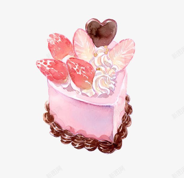 法式心形蛋糕png免抠素材_新图网 https://ixintu.com 卡通手绘 巧克力 恋人 法式甜点 粉色 草莓 表白