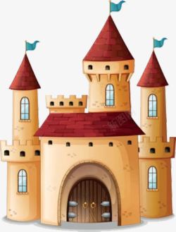 蓝色蘑菇屋简约大气风格装饰卡通城堡图高清图片