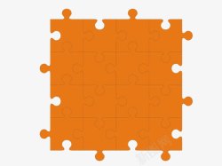 橙色拼图拼图PPT元素高清图片
