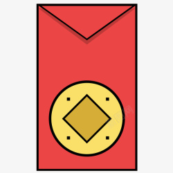 金币线红色手绘红包元素矢量图图标高清图片
