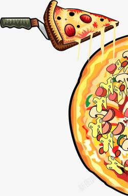 意大利特色披萨手绘披萨高清图片