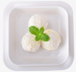 糍粑甜品芒果糯米糍团子高清图片
