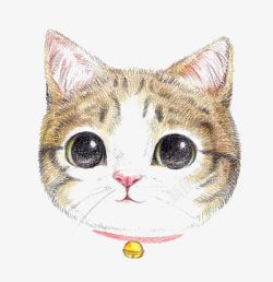 水彩眼睛卡通猫咪高清图片