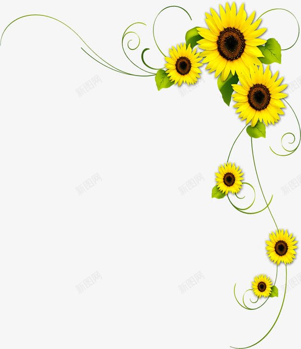 黄色春天向日葵花朵png免抠素材_新图网 https://ixintu.com 向日葵 春天 花朵 设计 黄色