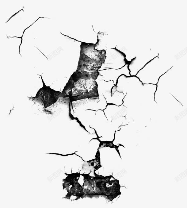 墙体裂皮效果png免抠素材_新图网 https://ixintu.com 电脑绘图 碎片 立体裂缝 裂缝