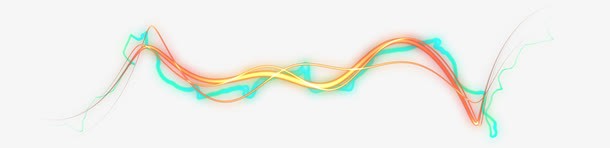 三色线条光线曲线光效png免抠素材_新图网 https://ixintu.com 光线 曲线 色线