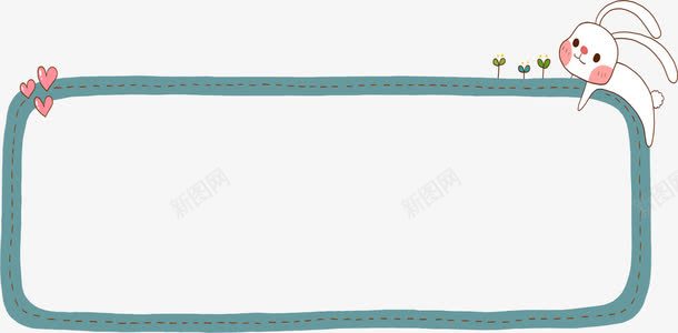 扁平风格合成气泡边框小白兔png免抠素材_新图网 https://ixintu.com 合成 扁平 气泡 白兔 边框 风格