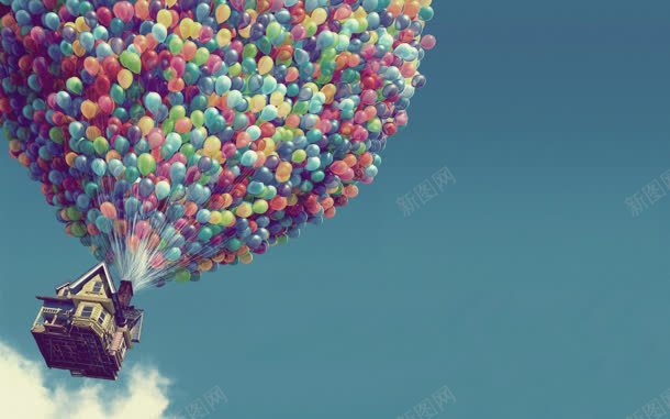 蓝天白云七彩色氢气球jpg设计背景_新图网 https://ixintu.com 彩色 气球 白云 蓝天
