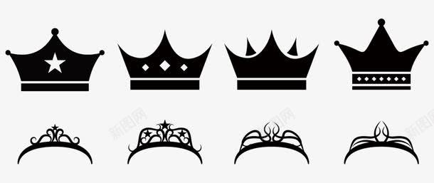 黑色皇冠头冠图标图标