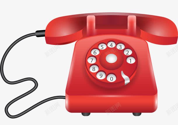 红色电话机png免抠素材_新图网 https://ixintu.com 复古电话 座机 电话机 红色电话