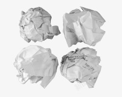 揉皱的纸张白色揉成一团的废纸高清图片