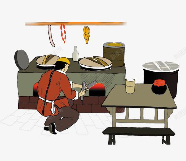 传统文化png免抠素材_新图网 https://ixintu.com 下面 中国人 中国传统文化图片 人 传统文化 农村 煮面 过年 过节