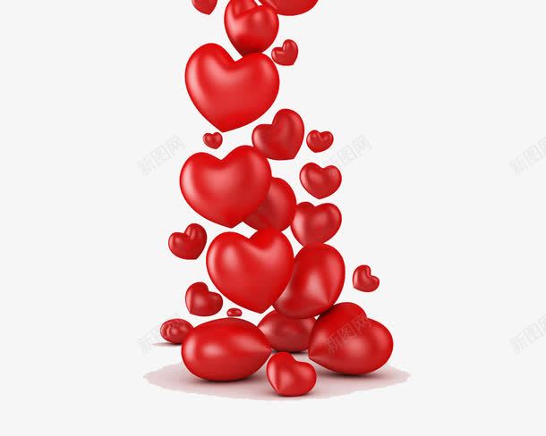有质感的红色爱心气球png免抠素材_新图网 https://ixintu.com 3D 气球 爱心 红色 质感